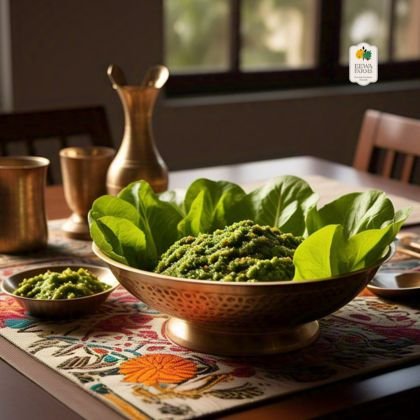 Indian Green Chutney with Lettuce Leaves